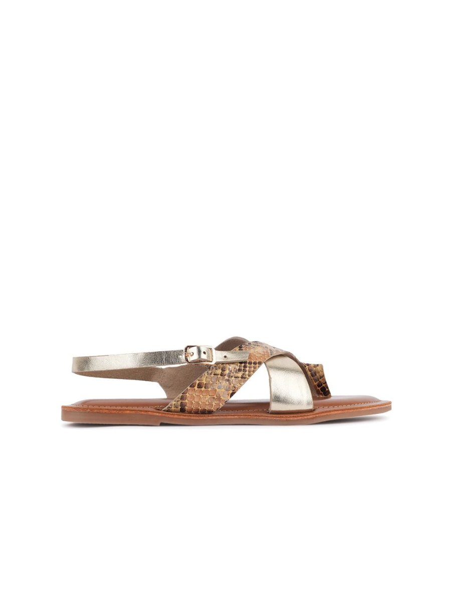 Dhiyona AK Textured Open Toe Flats