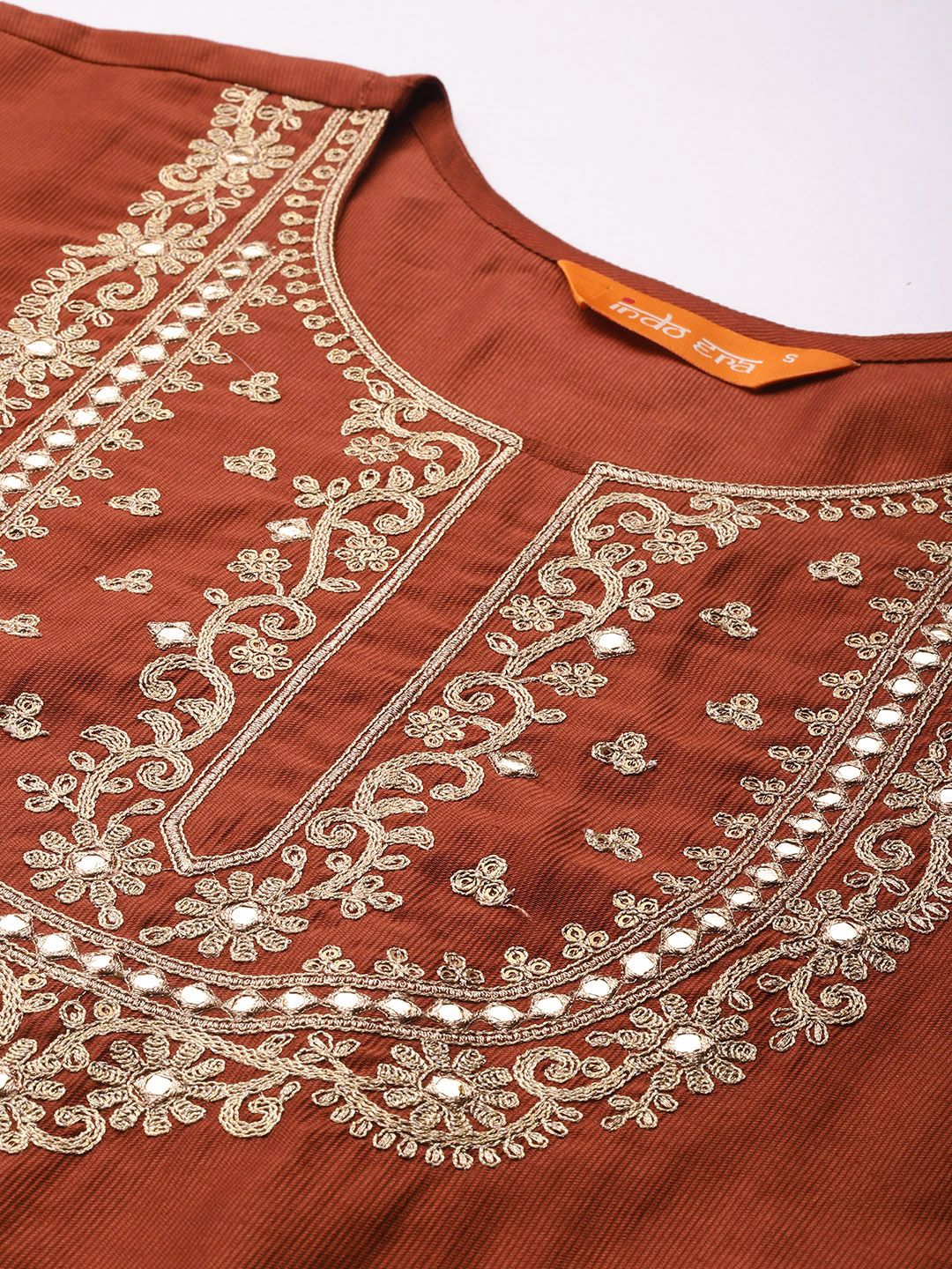 Floral Embroidered Liva Kurta with Trousers & With Dupatta