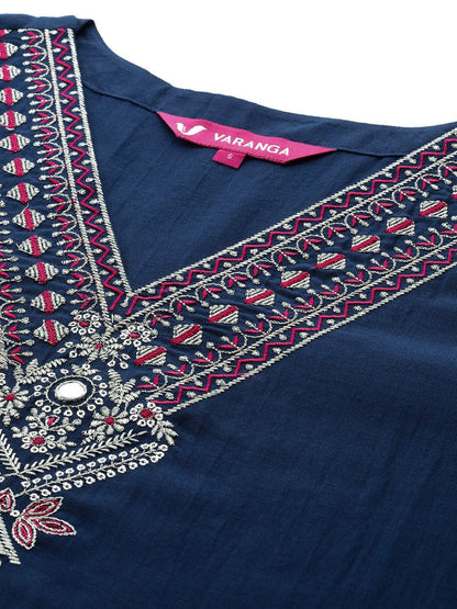 Dhiyona VA Women's Ethnic Motifs Embroidered Regular Kurta with Trousers & With Dupatta