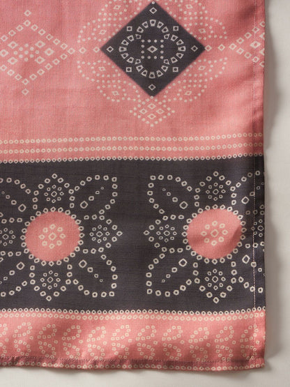 Women Bandhani Embroidered Regular Sequinned Kurta with Trousers & With Dupatta