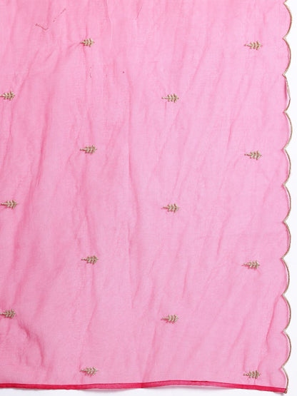 Ethnic Motifs Embroidered Kurta with Trousers & With Dupatta