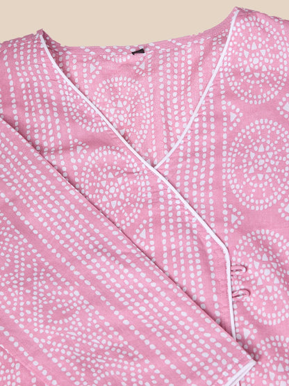 Dhiyona OD  Floral Printed Regular Pure Cotton Kurta with Trousers