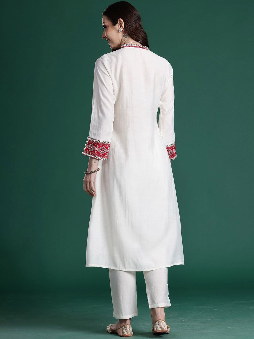 Dhiyona IE Embroidered Top With Trousers Co-Ords