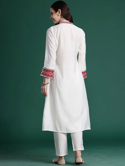 Dhiyona IE Embroidered Top With Trousers Co-Ords