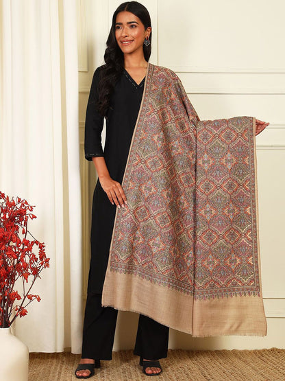Dhiyona PA Paisley Embroidered Woollen Silk Shawl