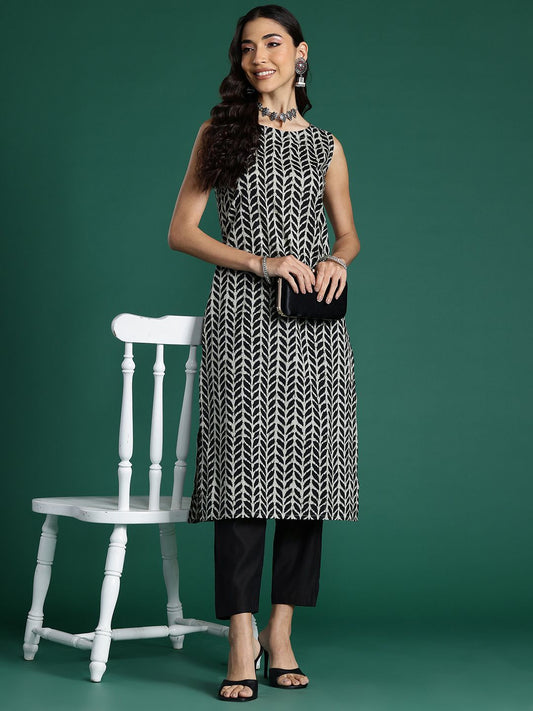 Dhiyona IE Women Floral Printed Block Print Pure Cotton Kurta