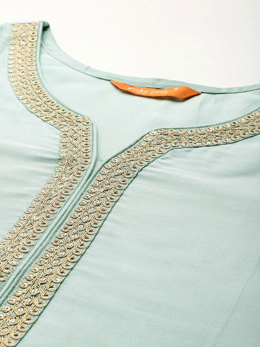Dhiyona IE Embroidered Sequinned Kurta With Trousers & Dupatta