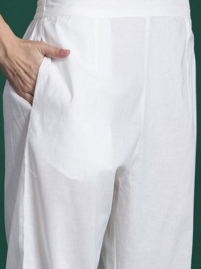 Dhiyona IE Floral Printed Regular Pure Cotton Kurta with Trousers & Dupatta