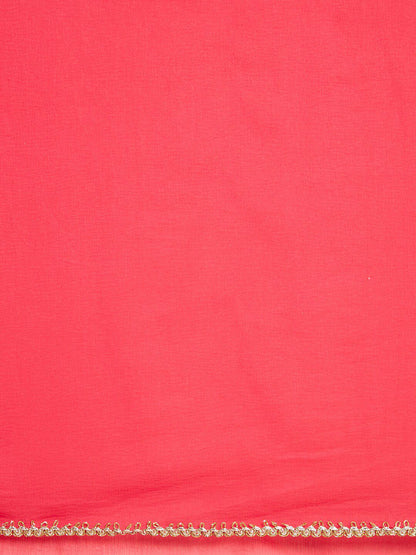Dhiyona SO Women's Women Red Embroidered Sequinned Pure Silk Kurta Churidar & With Dupatta