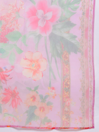 Women Floral Embroidered Regular Thread Work Kurta with Trousers & With Dupatta