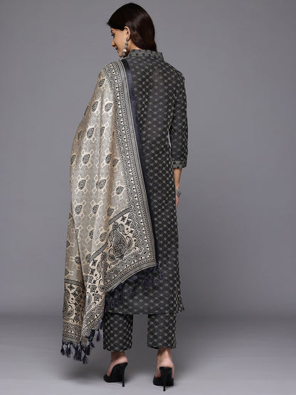 Dhiyona VA Women'sWoven Design Kurta with Trousers & With Dupatta