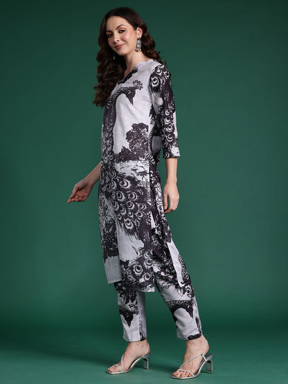 Floral Embroidered Regular Kurta with Trousers & With Dupatta