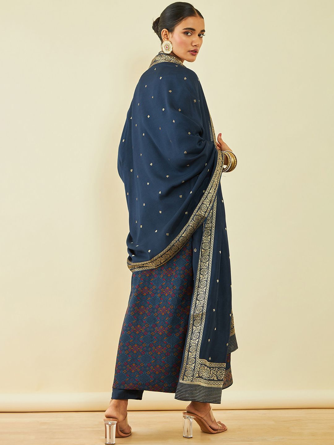 Dhiyona SO Women's Ethnic Motifs Regular Kurta With Trousers & Dupatta