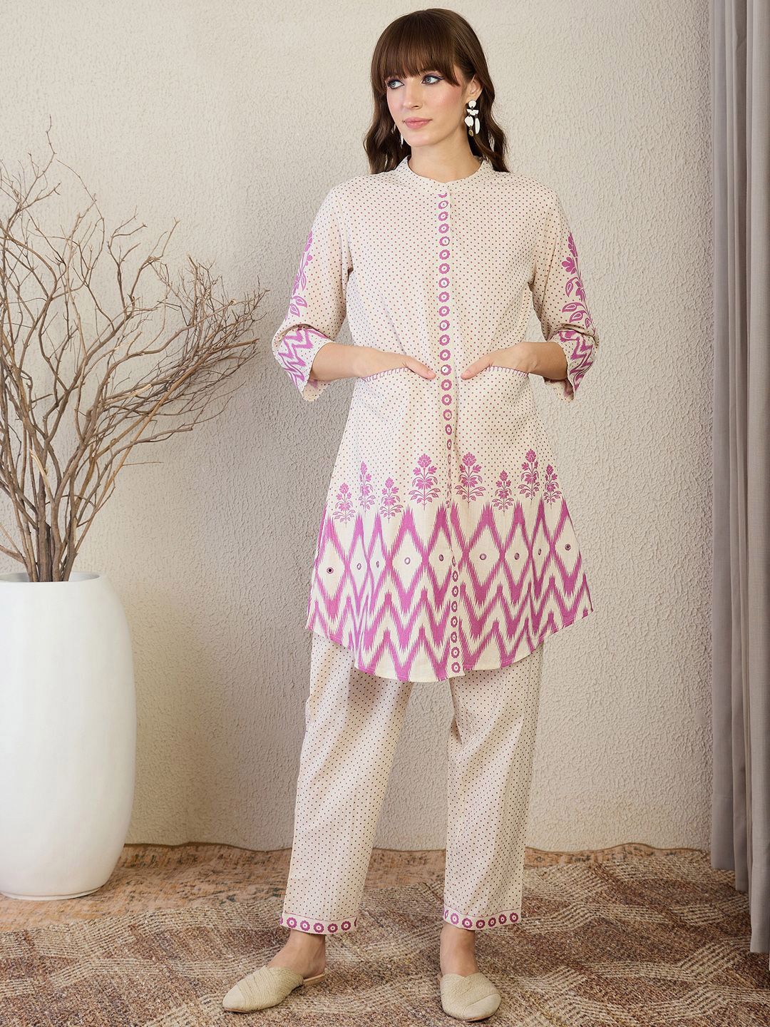 Dhiyona IE Printed Tunic With Trousers Co-Ords