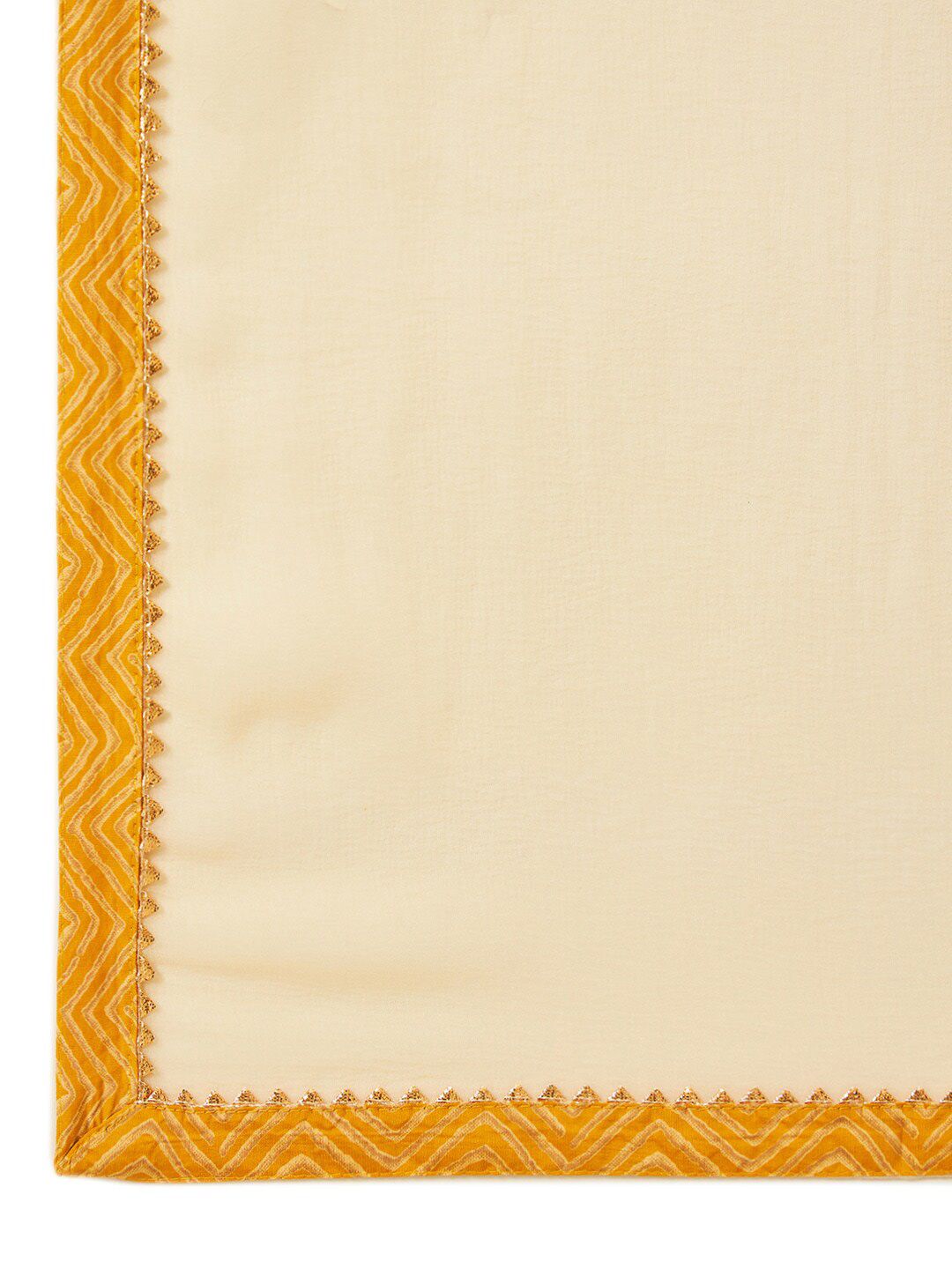 Dhiyona SO Women's Mustard Yellow Floral Printed Sequinned A-Line Kurta with Trousers & Dupatta