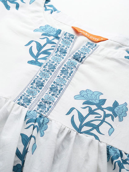 Dhiyona IE Floral Printed Regular Pure Cotton Kurta with Palazzos