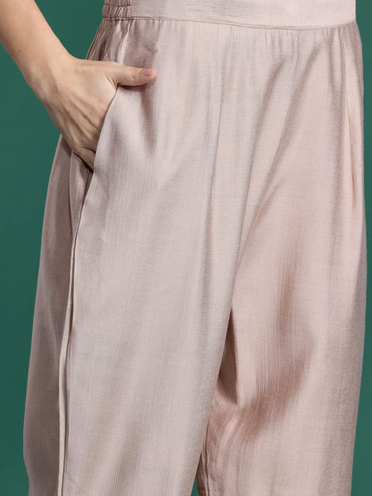 Dhiyona IE Floral Embroidered Thread Work Kurta with Trousers & With Dupatta