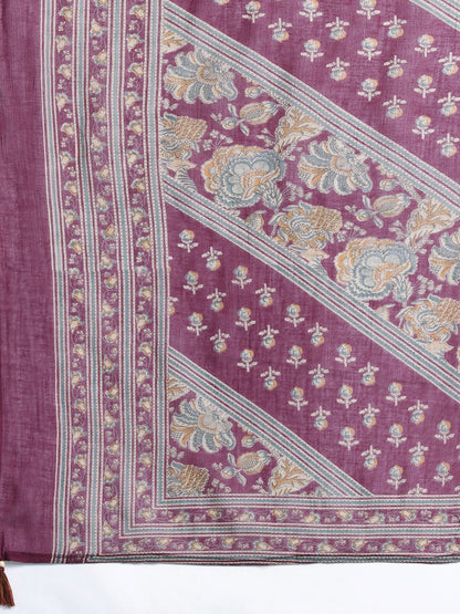 Dhiyona IE Floral Print Pure Cotton Kurta with Trousers & Dupatta