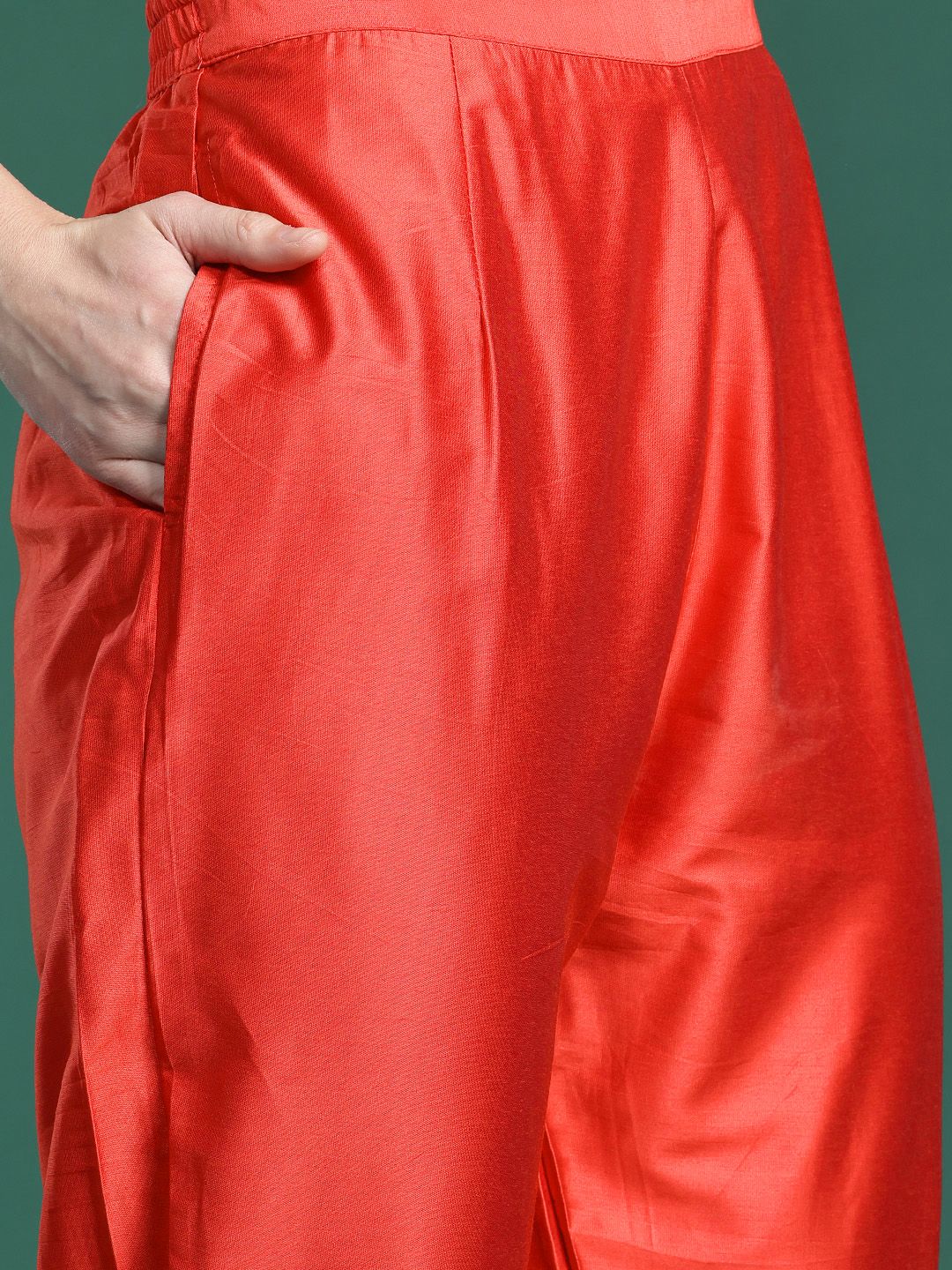 Floral Printed Sequinned Kurta with Trousers & Dupatta