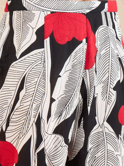 Dhiyona IE Floral Printed Pure Cotton Straight Kurta With Trousers