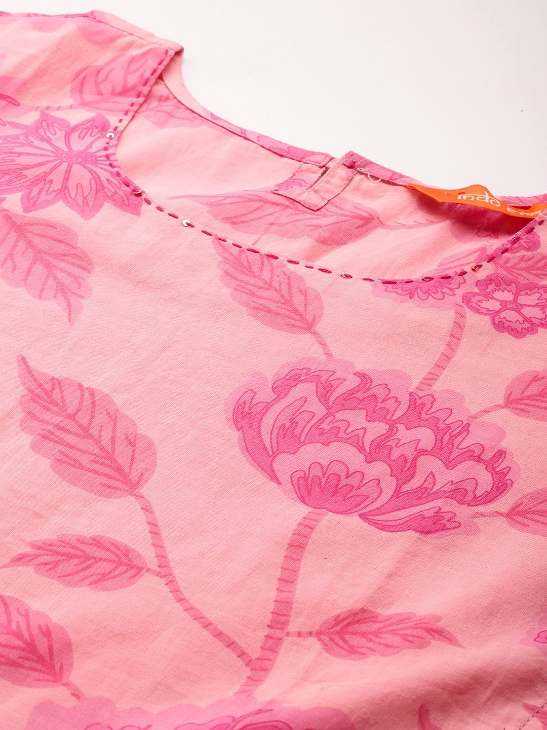 Dhiyona IE Floral Printed Pure Cotton Kurta with Trousers & With Dupatta