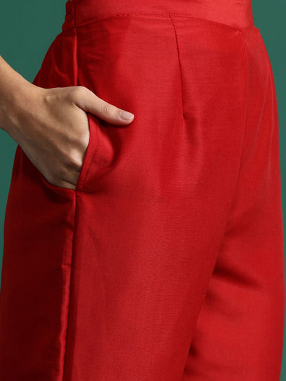 Ethnic Motifs Embroidered Kurta with Trousers & With Dupatta