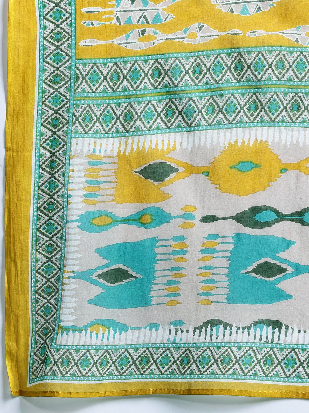 Dhiyona IE Geometric Printed Regular Pure Cotton Kurta with Trousers & Dupatta