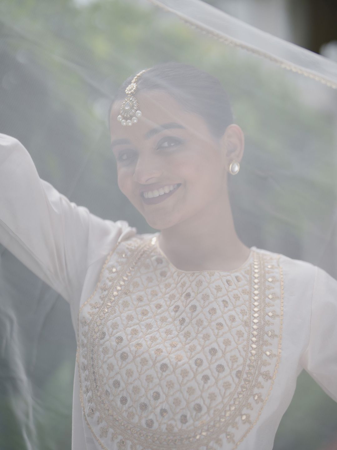Dhiyona IE Floral Embroidered Gotta Patti Liva Kurta with Sharara & Dupatta