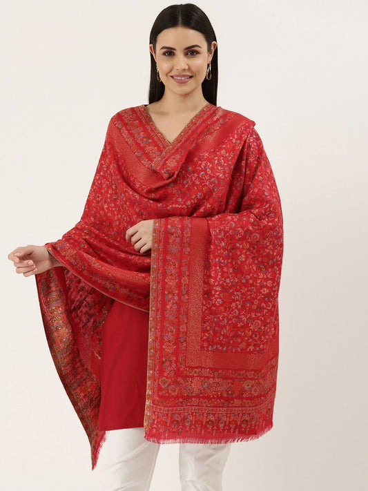 Dhiyona PA Women Red Woven Design Shawl