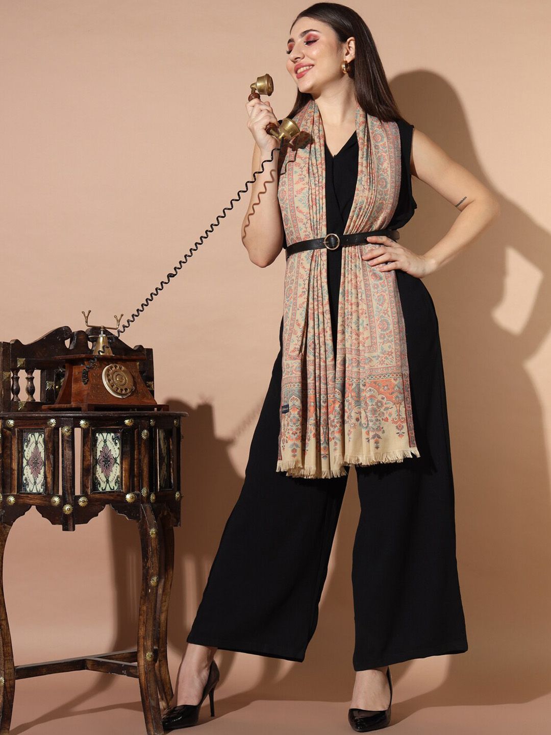 Dhiyona PA Ethnic Motifs Woven Design Jamawar Shawl