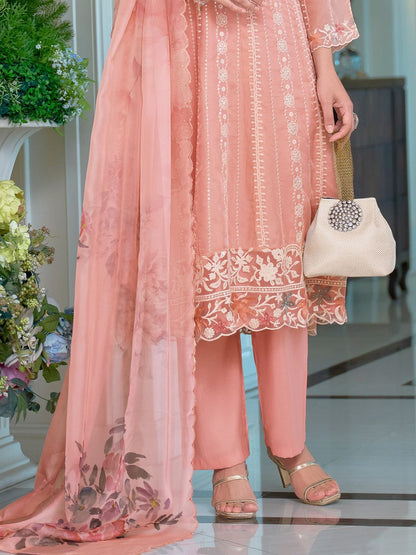 Women Ethnic Motifs Embroidered Sequinned Anarkali Kurta with Trousers & Dupatta