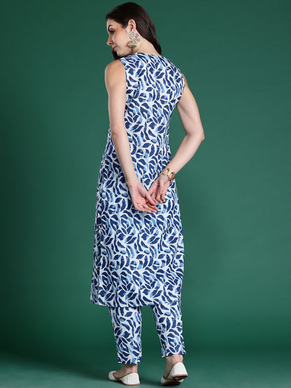 Dhiyona IE Printed Pure Cotton Kurta with Trousers