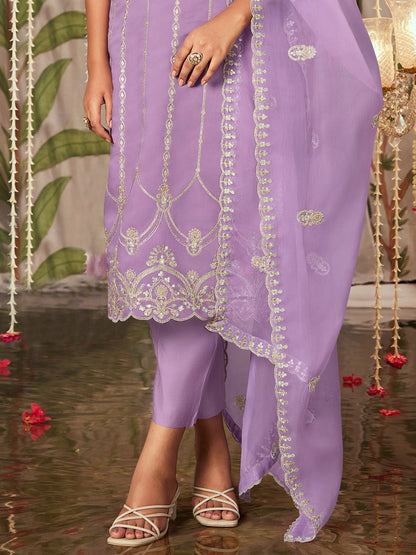 Women Ethnic Motifs Embroidered Regular Thread Work Kurta with Trousers & With Dupatta
