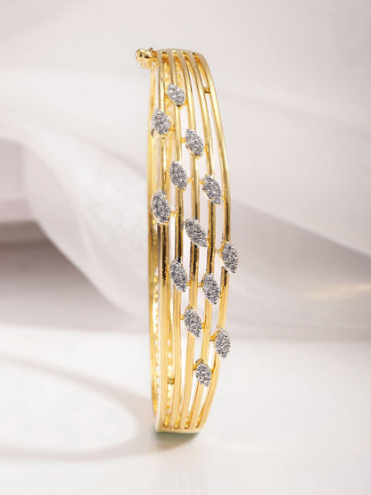 Dhiyona RJ Women's 22KT Gold-Plated Cubic Zirconia Studded Bangle-Style Bracelet