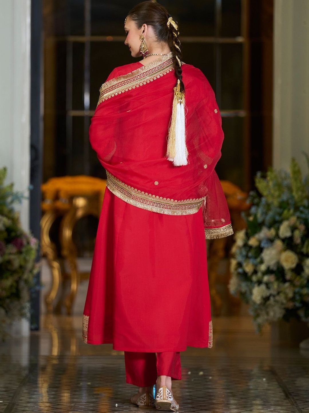 Women Ethnic Motifs Embroidered A-Line Kurta with Trousers & Dupatta