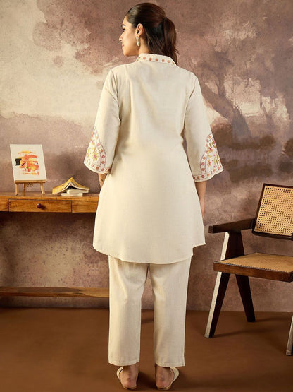 Women Ethnic Motifs Printed Cotton A-Line Kurta with Trousers