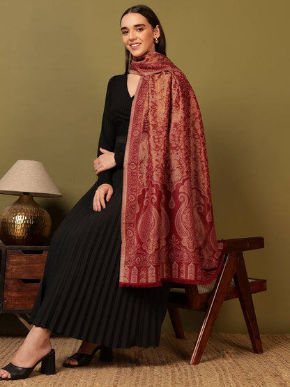 Dhiyona PA Paisley Woven Design Hunar Zari Kaani Shawl