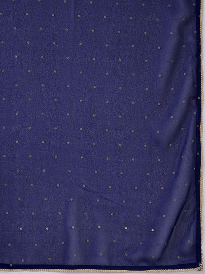 Dhiyona SN Women's Zari Sequence Thread Embroidered Straight Kurta With Trousers & Dupatta