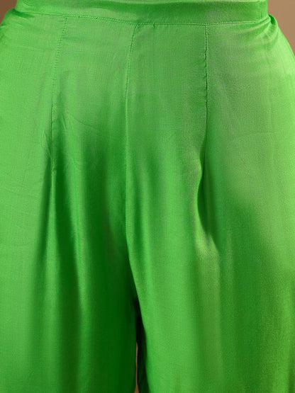 Dhiyona IE Leheriya Printed Straight Sequinned Georgette Kurta with Trousers & Dupatta