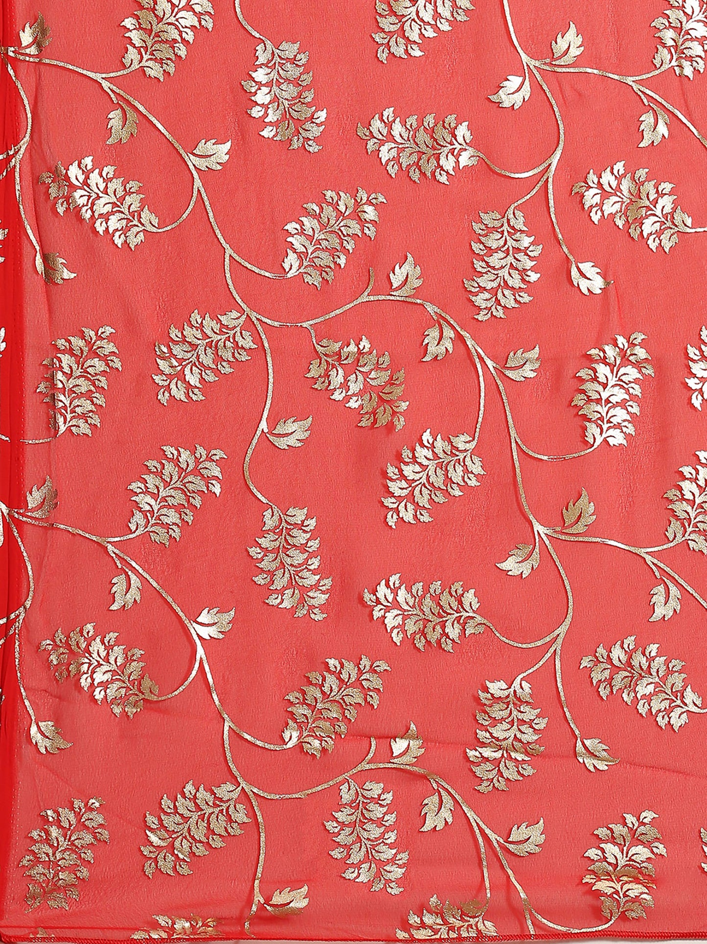Women's Georgette Red Woven Design Celebrity Saree With Blouse Piece