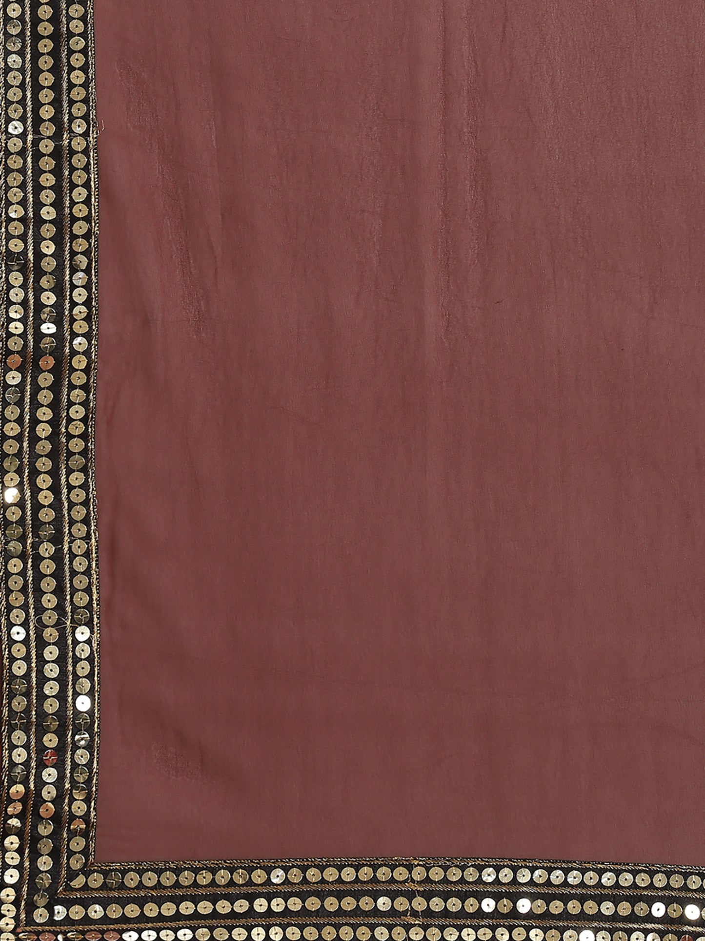 Women's Georgette Brown Embellished Celebrity Saree With Blouse Piece