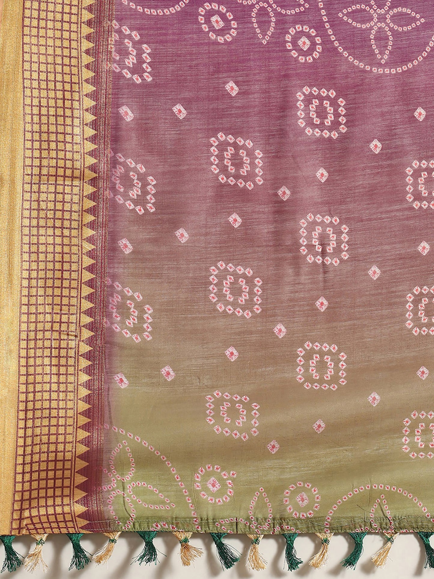 Women's Linen Purple Printed Designer Saree With Blouse Piece