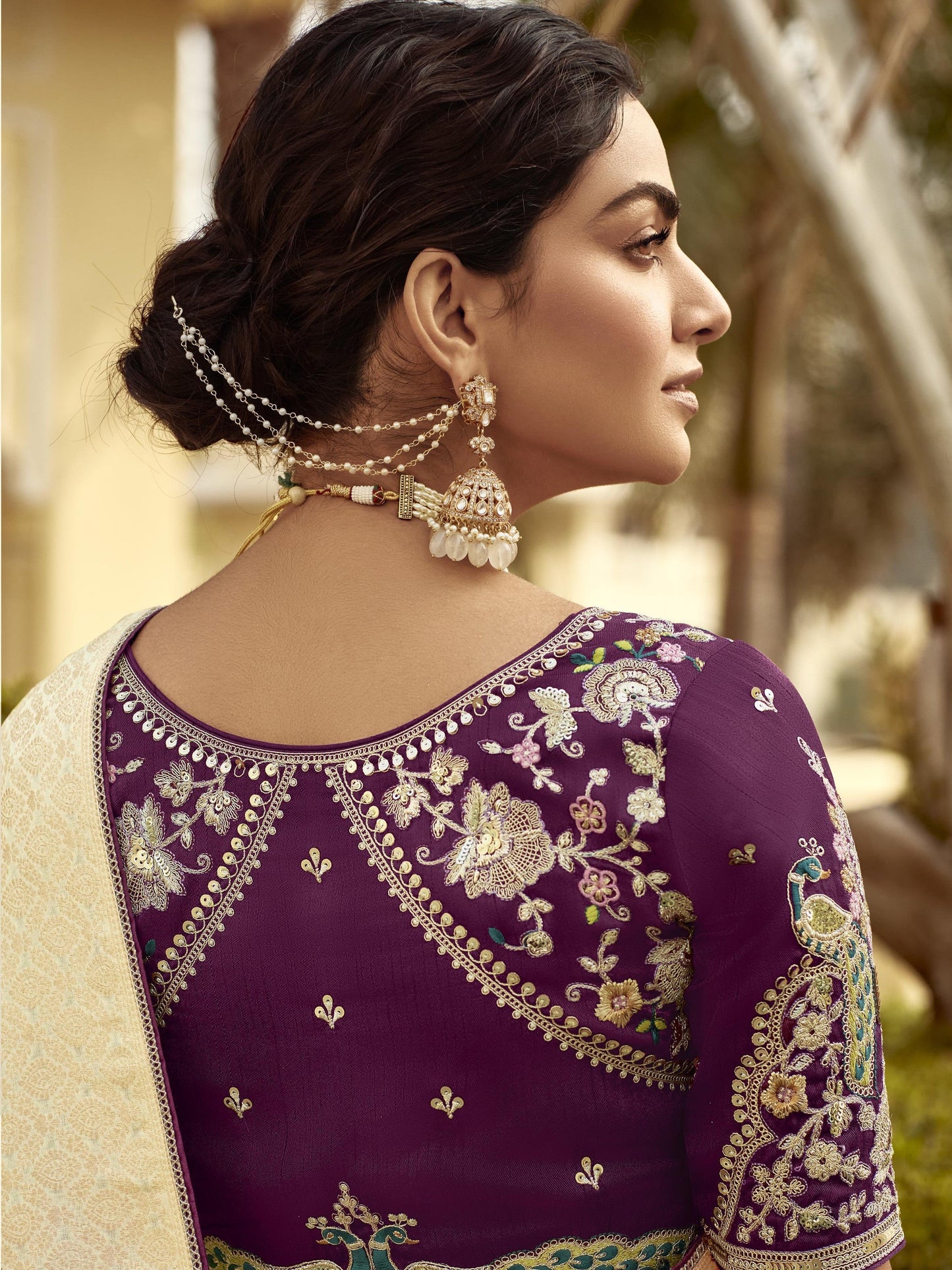 Dhiyona KM Women Ivory Elegance “ Royal Silk Saree With Intricate Embroidery