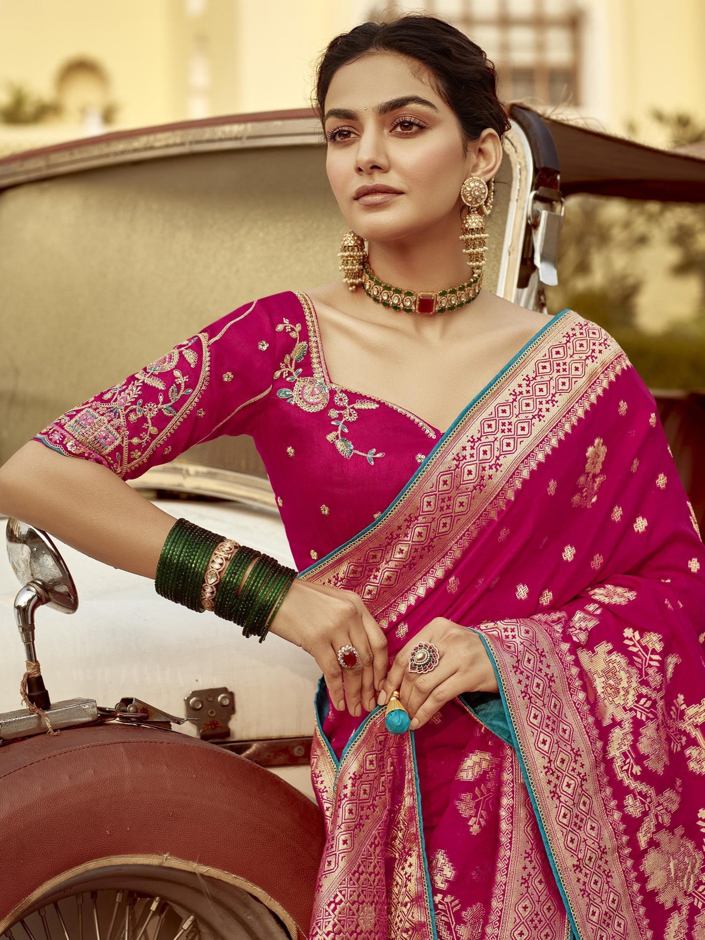 Dhiyona KM Women Pink Silk Saree “ A Classic Statement