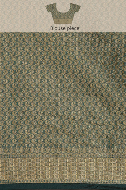 Dhiyona GR Women's Aarvi Bondi Blue Zari Woven Design Banarasi Organza Saree