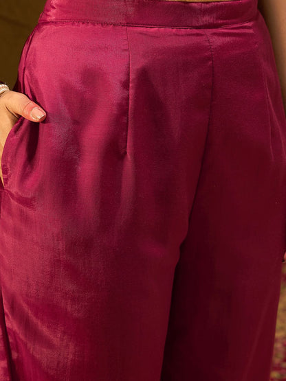 Dhiyona IE Floral Embroidered Straight Kurta with Trousers & Dupatta