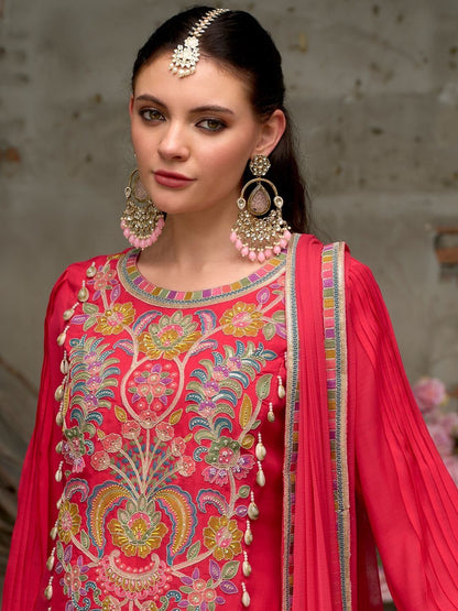 Women Ethnic Motifs Embroidered Kurta with Trousers & Dupatta