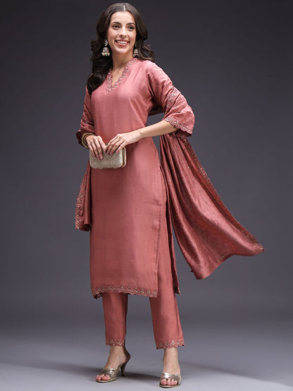 Dhiyona SN Women's Ethnic Motifs Yoke Design Kurta with Trousers & Dupatta