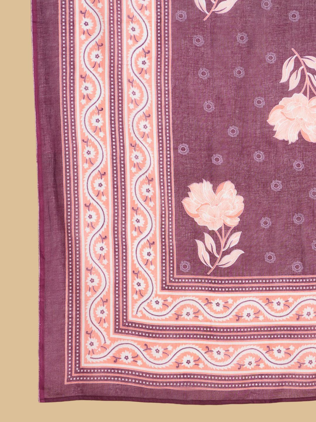 Women Floral Printed Regular Pure Cotton Kurta with Trousers & Dupatta