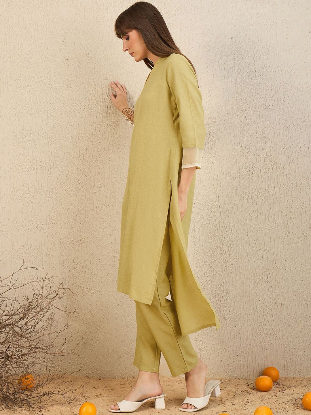Mandarin Collar Kurta with Trousers